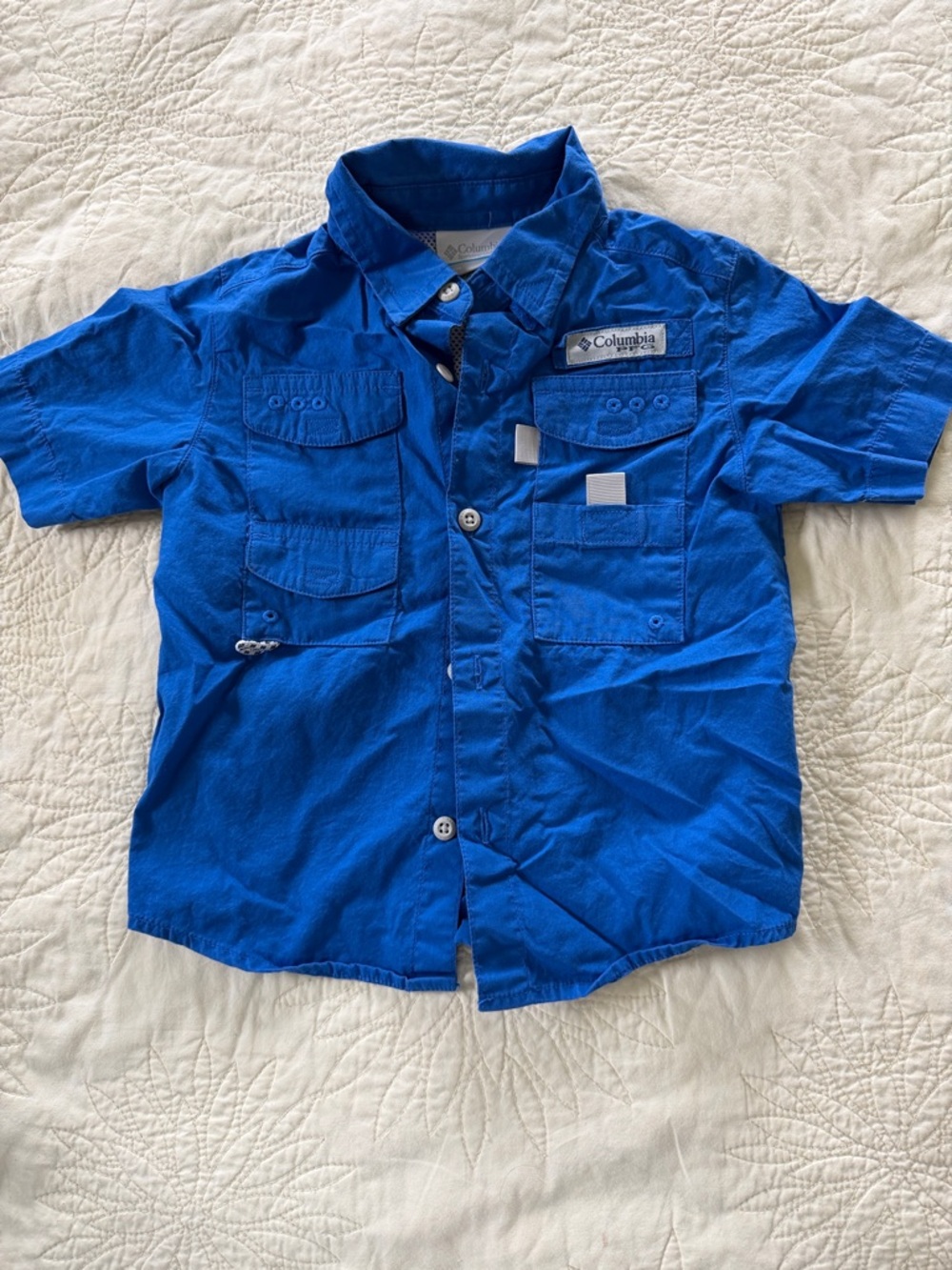 Columbia Boys' Royal Blue Short-Sleeve Button-Down Shirt